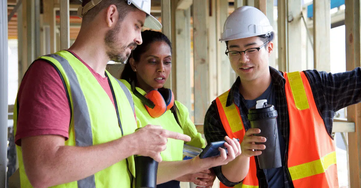 Contruction workers planning for digitization.