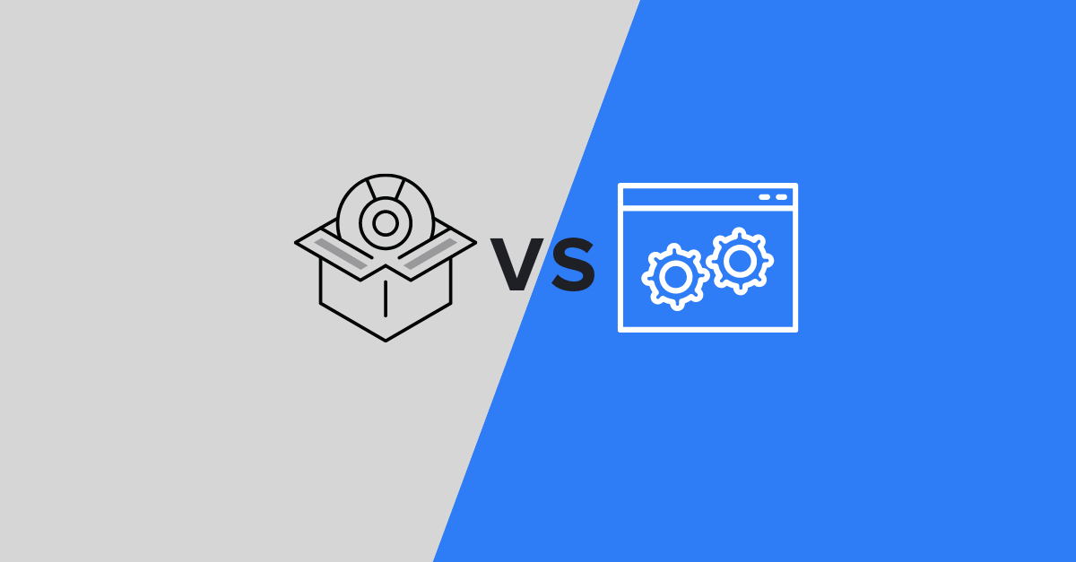 Image comparing off the shelf software (SaaS) and custom software pricing.